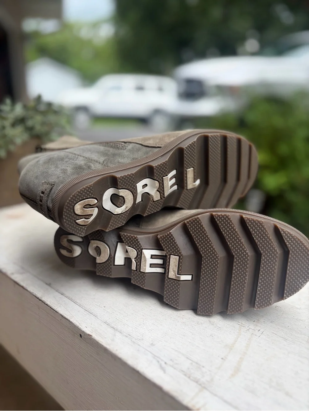 Sorel – Joan of Arctic Wedge II Zip Up Waterproof Suede Booties. – Sage – Sz. 8